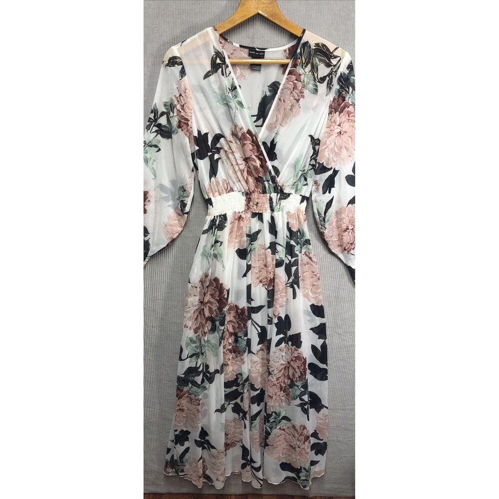 Kate and Lily Dress Size 6 Sheer V Neck Floral Romantic Cottagecore NWOT